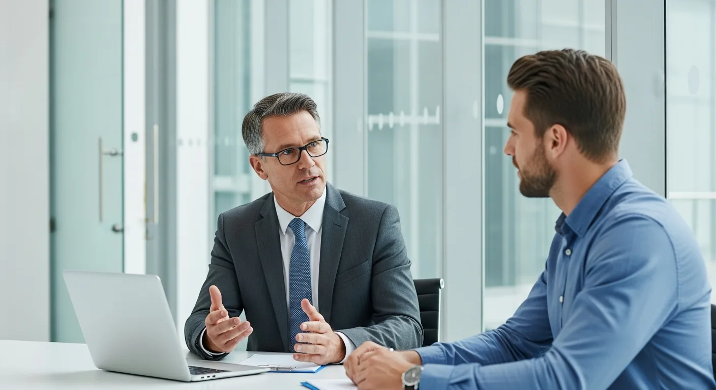 A professional business litigation attorney reviewing legal documents to protect a company's bottom line.