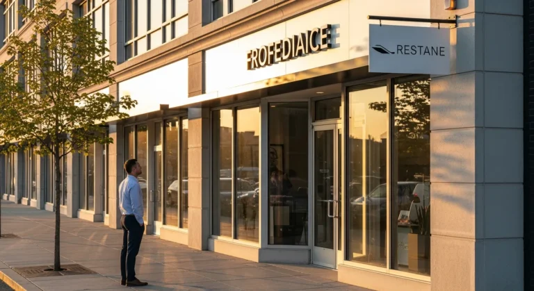 A modern storefront featuring high-quality business signs outdoor to attract customers.