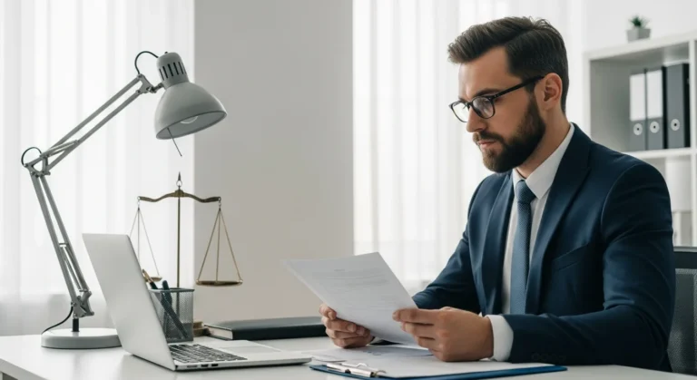 A professional performing a de business search on a laptop for official Delaware entity verification.