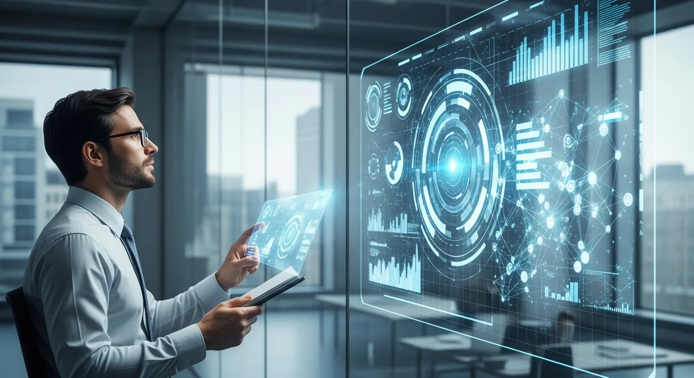 Professional man analyzing B2B SaaS marketing strategies 2026 on a futuristic digital dashboard.