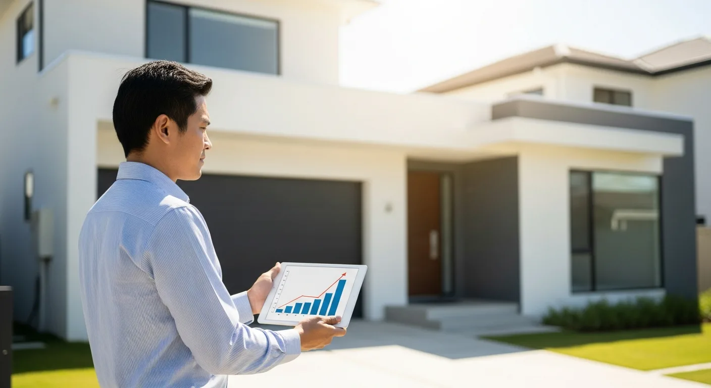 A professional reviewing a digital tablet to optimize home services marketing strategies for consistent leads.