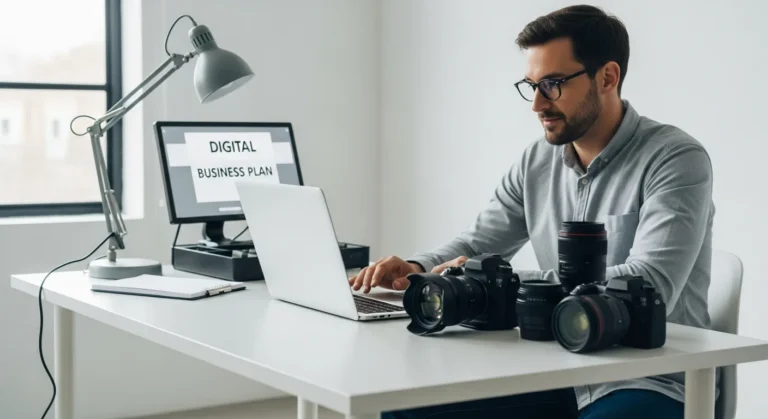 Professional gear and planning tools for a guide on how to start a photography business in 2026.