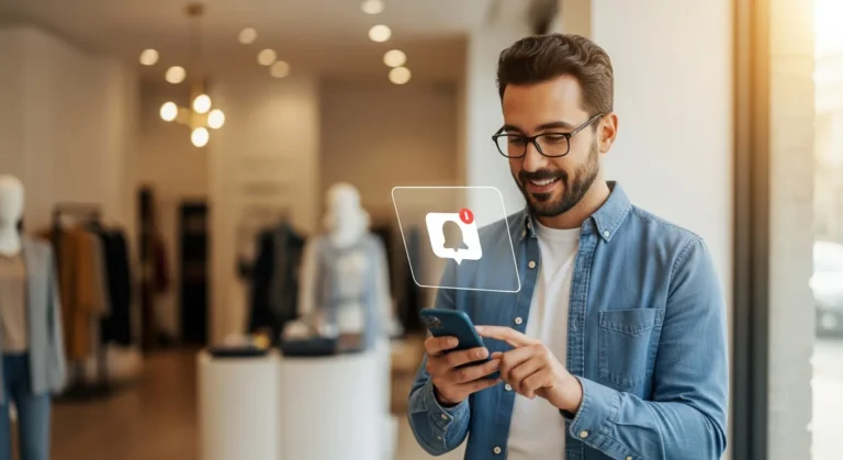 Effective social media marketing for local businesses managed by a shop owner on a mobile device.