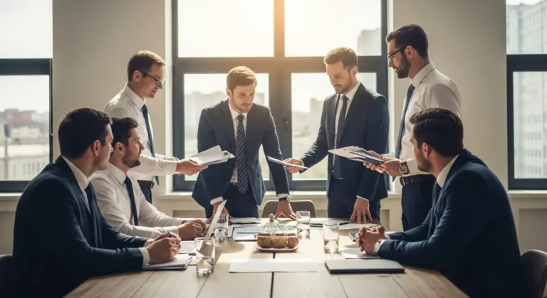 Corporate professionals in a boardroom illustrating what is a stakeholder in business and their impact.